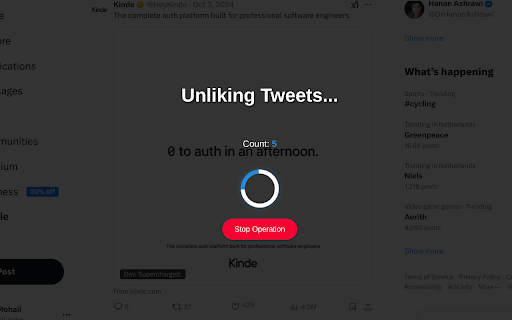 Mass Tweet Deletions  more | TweetStorm.ai  from Chrome web store to be run with OffiDocs Chromium online