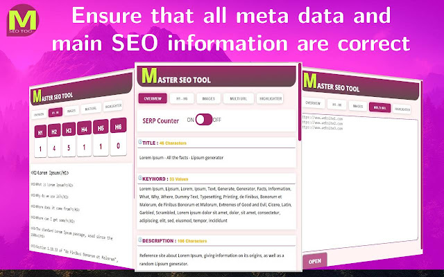 MASTER SEO Tool Free SERP Checker SEO META de Chrome web store para ejecutarse con OffiDocs Chromium en línea