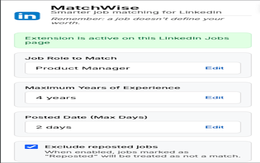 MatchWise  from Chrome web store to be run with OffiDocs Chromium online