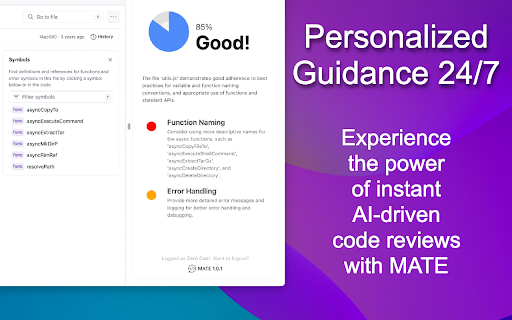 MATE: AI Code Review  from Chrome web store to be run with OffiDocs Chromium online