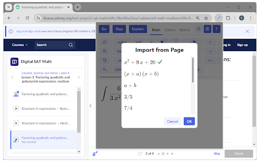 MathPath BETA  from Chrome web store to be run with OffiDocs Chromium online