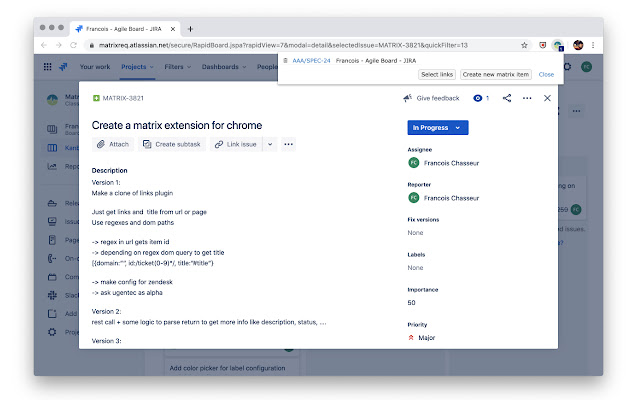 MatrixReq Extension  from Chrome web store to be run with OffiDocs Chromium online