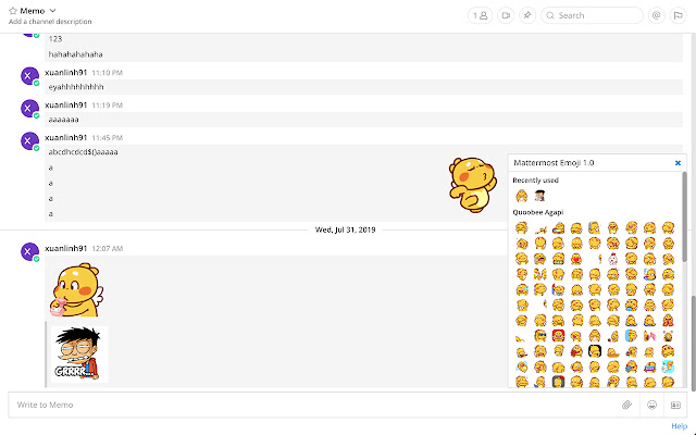 Mattermost Emoji Extension  from Chrome web store to be run with OffiDocs Chromium online