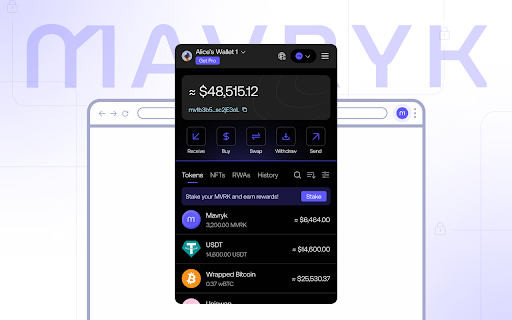 Mavryk Wallet  from Chrome web store to be run with OffiDocs Chromium online