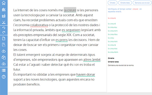 OffiDocs Chromium çevrimiçi ile çalıştırılacak Chrome web mağazasından maxiGramar català düzeltici
