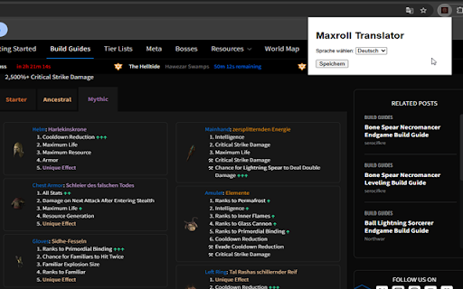 MaxRoll Translator  from Chrome web store to be run with OffiDocs Chromium online