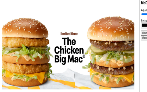 McDonalds Browser Extension  from Chrome web store to be run with OffiDocs Chromium online
