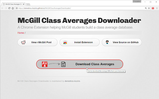 McGill Class Averages Downloader  from Chrome web store to be run with OffiDocs Chromium online