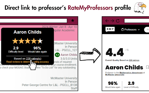 McMaster RateMyProf  from Chrome web store to be run with OffiDocs Chromium online