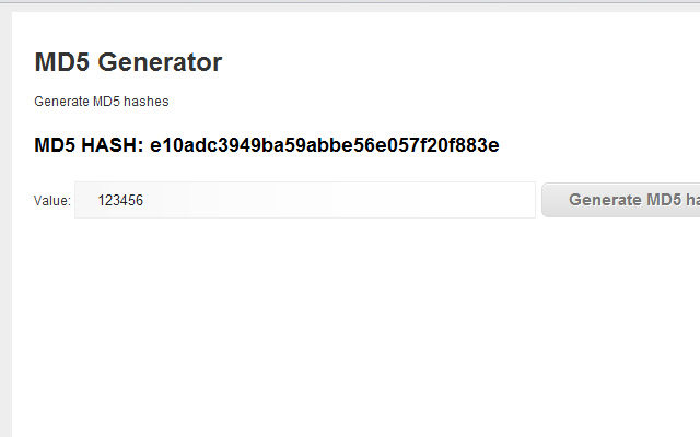 MD5 Generator  from Chrome web store to be run with OffiDocs Chromium online