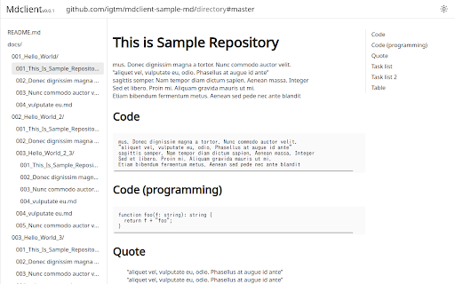 MDClient  from Chrome web store to be run with OffiDocs Chromium online