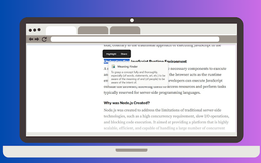 Meaning Finder  from Chrome web store to be run with OffiDocs Chromium online