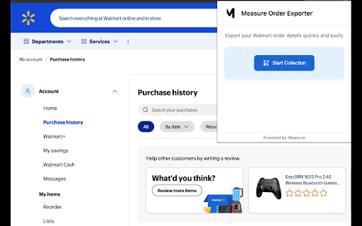 Measure Web Extension  from Chrome web store to be run with OffiDocs Chromium online