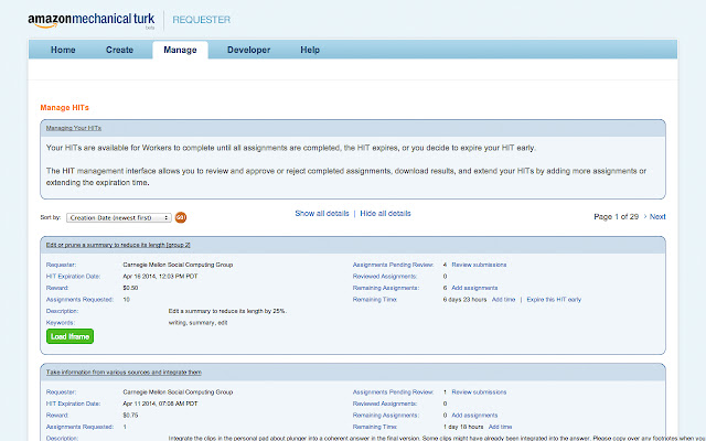 Mechanical Turk Requester On Demand Iframes  from Chrome web store to be run with OffiDocs Chromium online