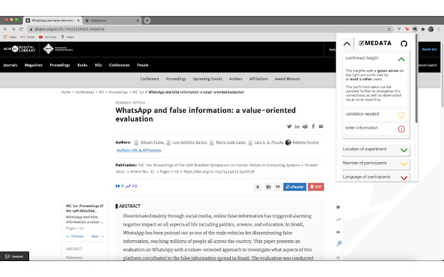 Medata  from Chrome web store to be run with OffiDocs Chromium online