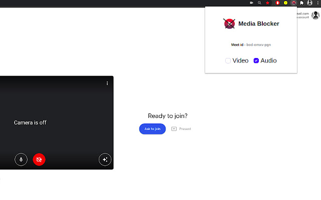 Media Blocker for Meetings  from Chrome web store to be run with OffiDocs Chromium online