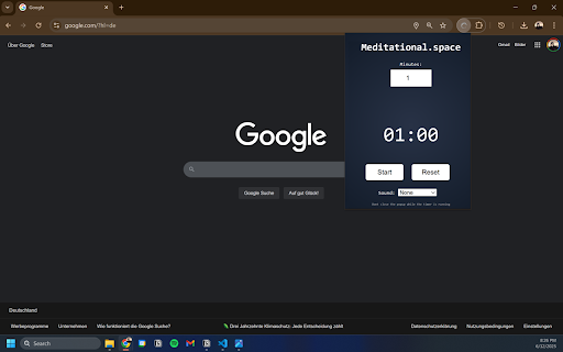 Meditational Timer  from Chrome web store to be run with OffiDocs Chromium online