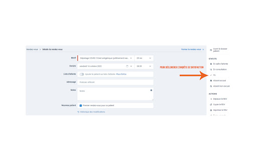 Meditrust: Expérience patient agenda  from Chrome web store to be run with OffiDocs Chromium online
