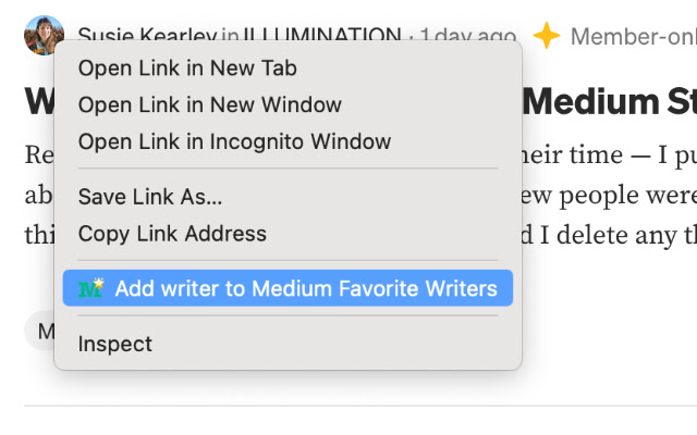 Medium Favorite Writers  from Chrome web store to be run with OffiDocs Chromium online