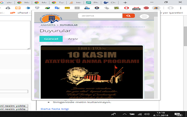 MEÜ DUYURULAR  from Chrome web store to be run with OffiDocs Chromium online