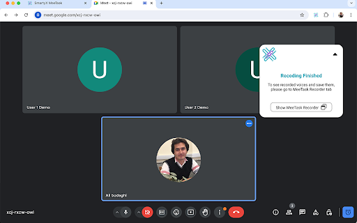 Meetask Meeting Recorder  from Chrome web store to be run with OffiDocs Chromium online