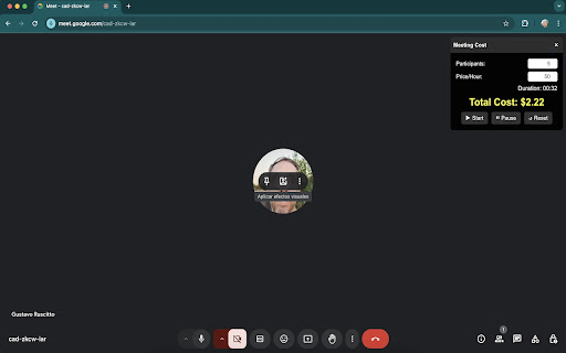Meeting Cost Tracker  from Chrome web store to be run with OffiDocs Chromium online