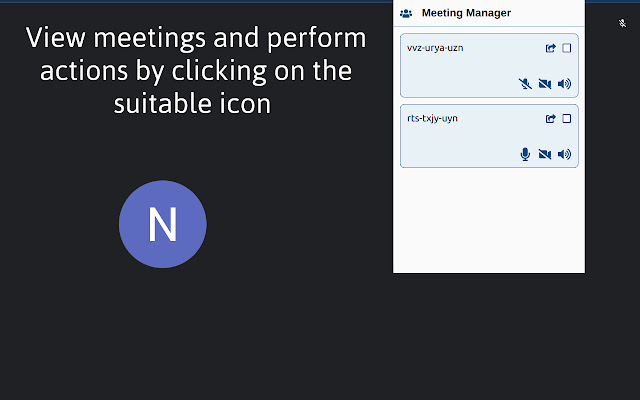Meeting Manager  from Chrome web store to be run with OffiDocs Chromium online