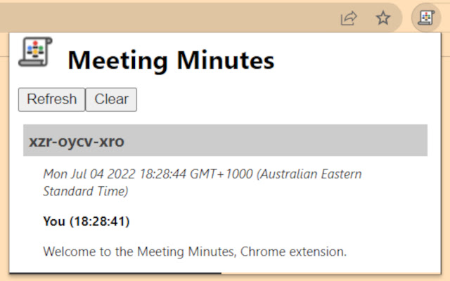 Meeting Minutes  from Chrome web store to be run with OffiDocs Chromium online