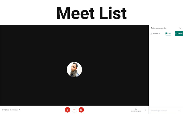 Meet List  from Chrome web store to be run with OffiDocs Chromium online
