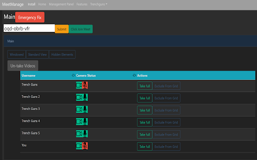 Meet Manage  from Chrome web store to be run with OffiDocs Chromium online