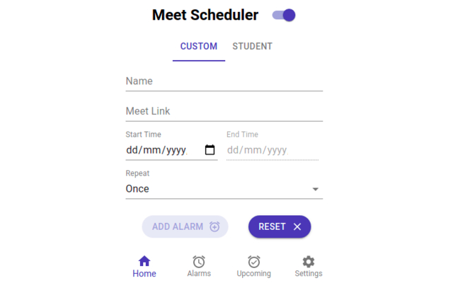 Meet Scheduler  from Chrome web store to be run with OffiDocs Chromium online
