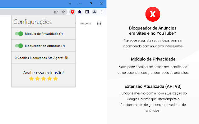 Mega AdBlock para Sites  YouTube™  from Chrome web store to be run with OffiDocs Chromium online