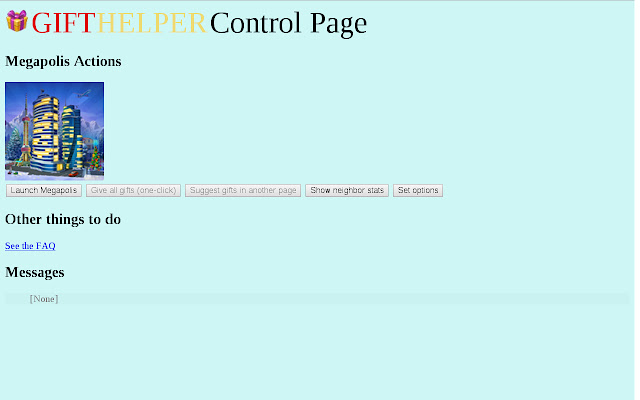 Megapolis GiftHelper  from Chrome web store to be run with OffiDocs Chromium online