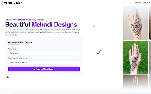 Mehndi Design  from Chrome web store to be run with OffiDocs Chromium online