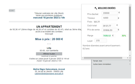 Meilleures Enchères  from Chrome web store to be run with OffiDocs Chromium online