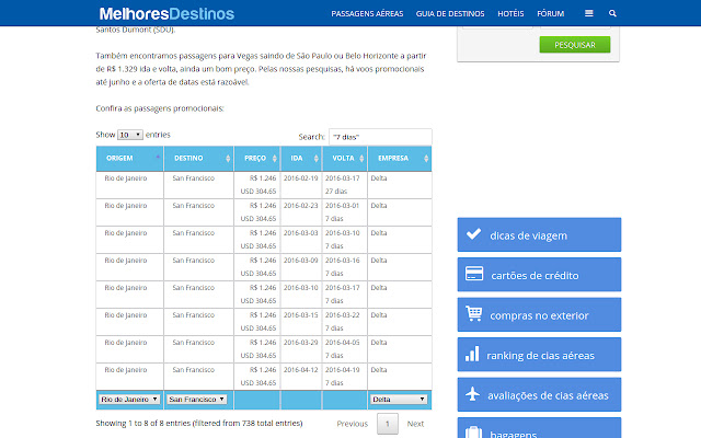 Melhores Filtros para MelhoresDestinos.com.br  from Chrome web store to be run with OffiDocs Chromium online