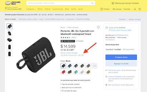 MeLi USD  from Chrome web store to be run with OffiDocs Chromium online