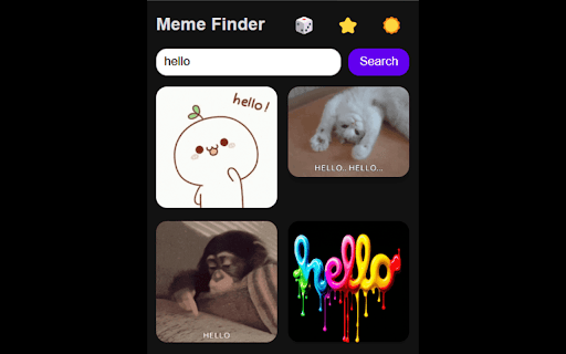 Meme Finder (Tenor)  from Chrome web store to be run with OffiDocs Chromium online