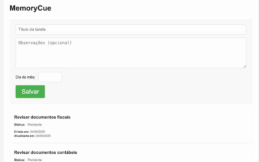 MemoryCue from Chrome web store to be run with OffiDocs Chromium online MemoryCue from Chrome web store to be run with OffiDocs Chromium online