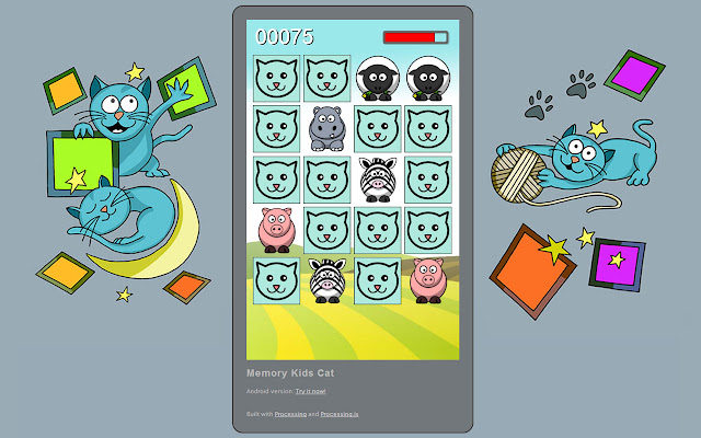 Memory Kids Cat de Chrome web store se ejecutará con OffiDocs Chromium en línea