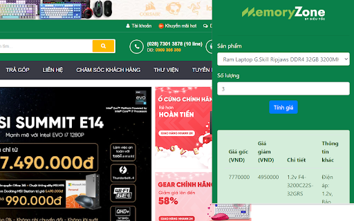 Memoryzone  from Chrome web store to be run with OffiDocs Chromium online