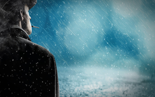 Men walking in the rain  from Chrome web store to be run with OffiDocs Chromium online