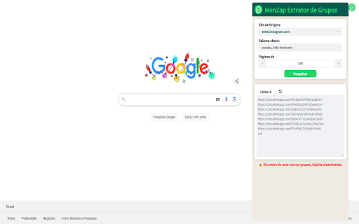 MenZap Extrator de Grupos  from Chrome web store to be run with OffiDocs Chromium online