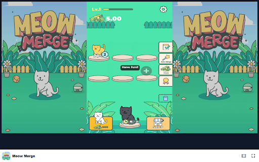 Meow Merge Game Merge cats and build your own meow home!  from Chrome web store to be run with OffiDocs Chromium online