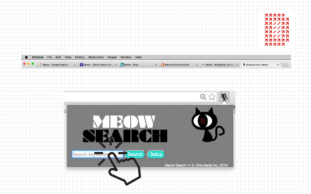 Meow Search  from Chrome web store to be run with OffiDocs Chromium online