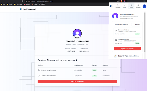 MePassword  from Chrome web store to be run with OffiDocs Chromium online