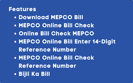 MEPCO Bill MEPCO Bill Online Check  from Chrome web store to be run with OffiDocs Chromium online