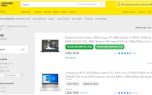 MercadoLibre Ebay  from Chrome web store to be run with OffiDocs Chromium online
