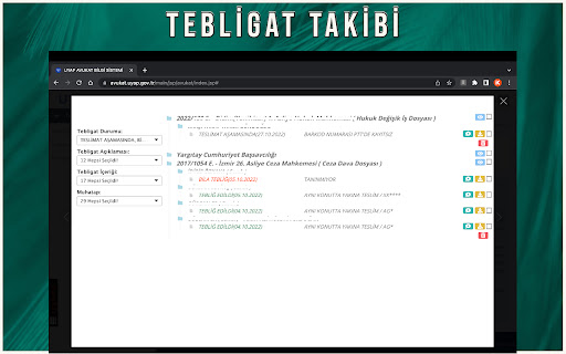 İMEREK UYAP AVUKAT YARDIMCISI  from Chrome web store to be run with OffiDocs Chromium online