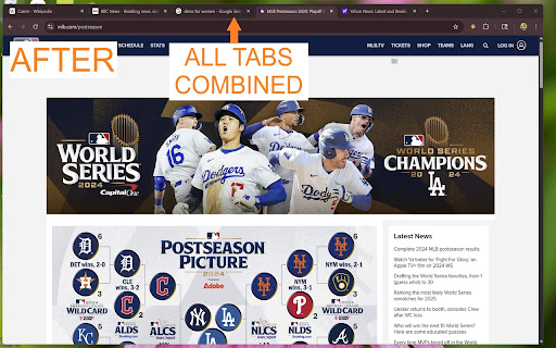 Merge Chrome Tabs  from Chrome web store to be run with OffiDocs Chromium online